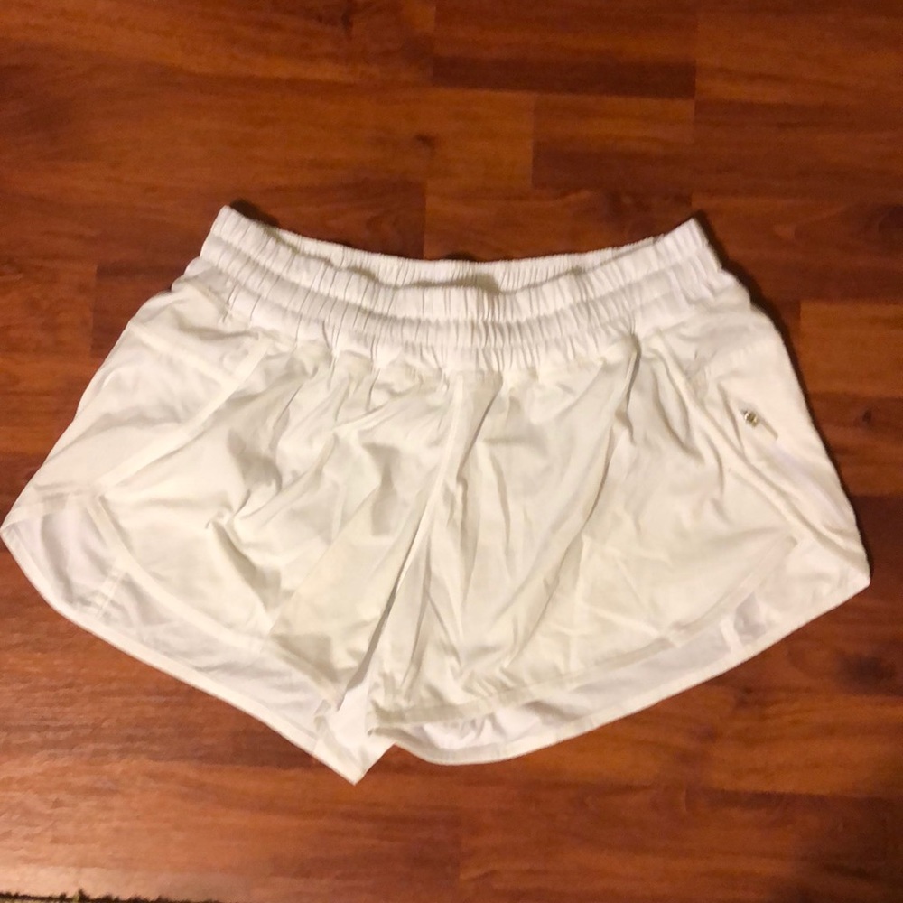 White lululemon tracker 4in shorts size 10